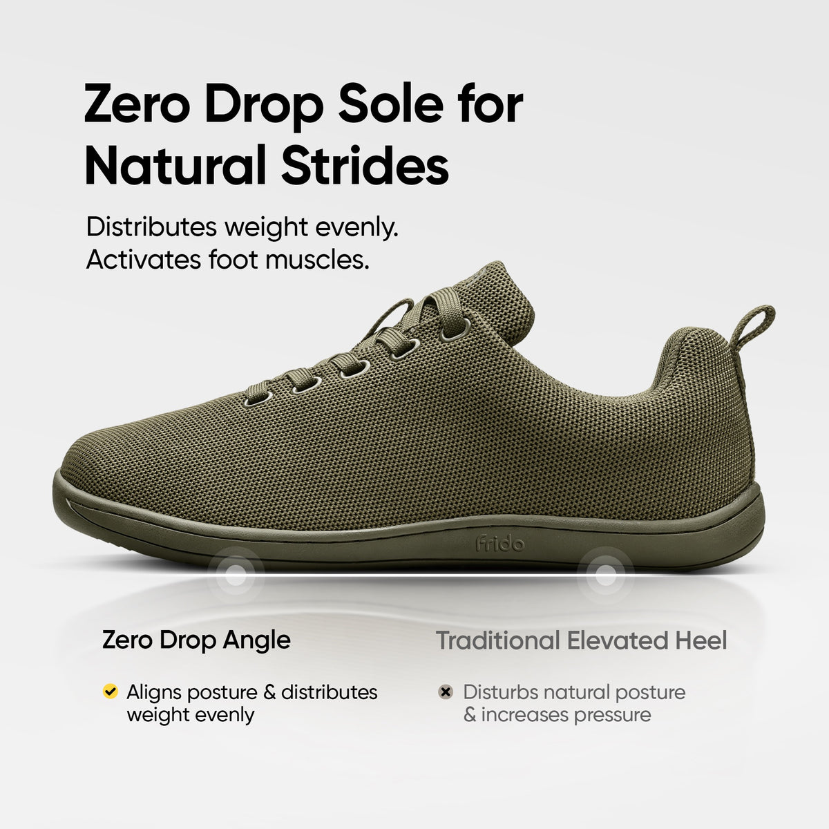 Frido Men's Cloud Comfort Shoes - Lace Ups - Flat Footbed